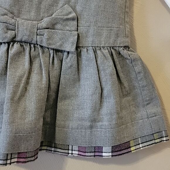 JANIE AND JACK 2-PIECE GRAY ROMPER DRESS AND ONESIE, SIZE 6-12 MONTHS - Picture 5 of 14